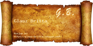 Glasz Britta névjegykártya